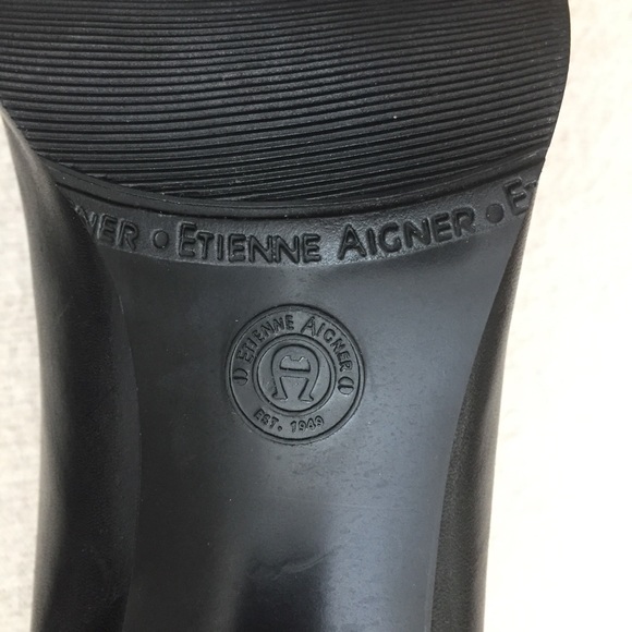 Etienne Aigner Leather Naomi Black Pump/ Mocassins - Picture 6 of 8